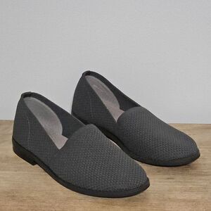 Eileen Fisher Loafers Sz 6 Demi Recycled Textured Stretch‎ Knit Slip On Gray